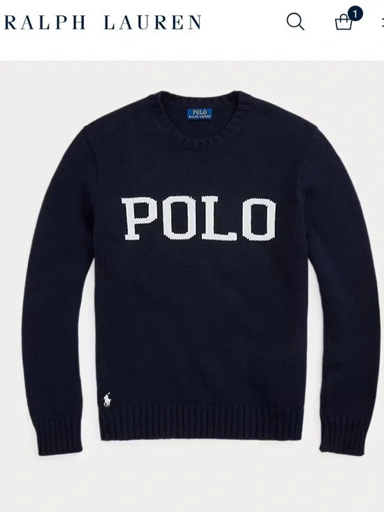 Polo Ralph Lauren Men's Logo-Intarsia Cotton Sweater - Picture 1 of 6